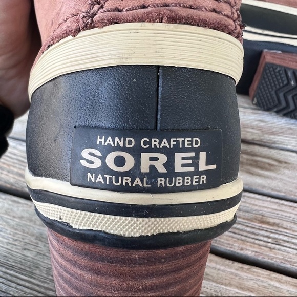 Sorel Slimpack Lace Leather Winter Snow Boot Waterproof Size 6 Tan Black - Picture 12 of 16